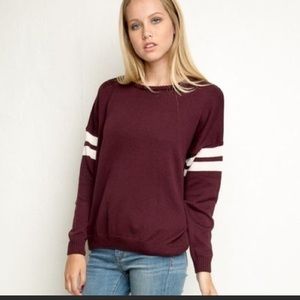 Maroon Sweater with Stipe Detail